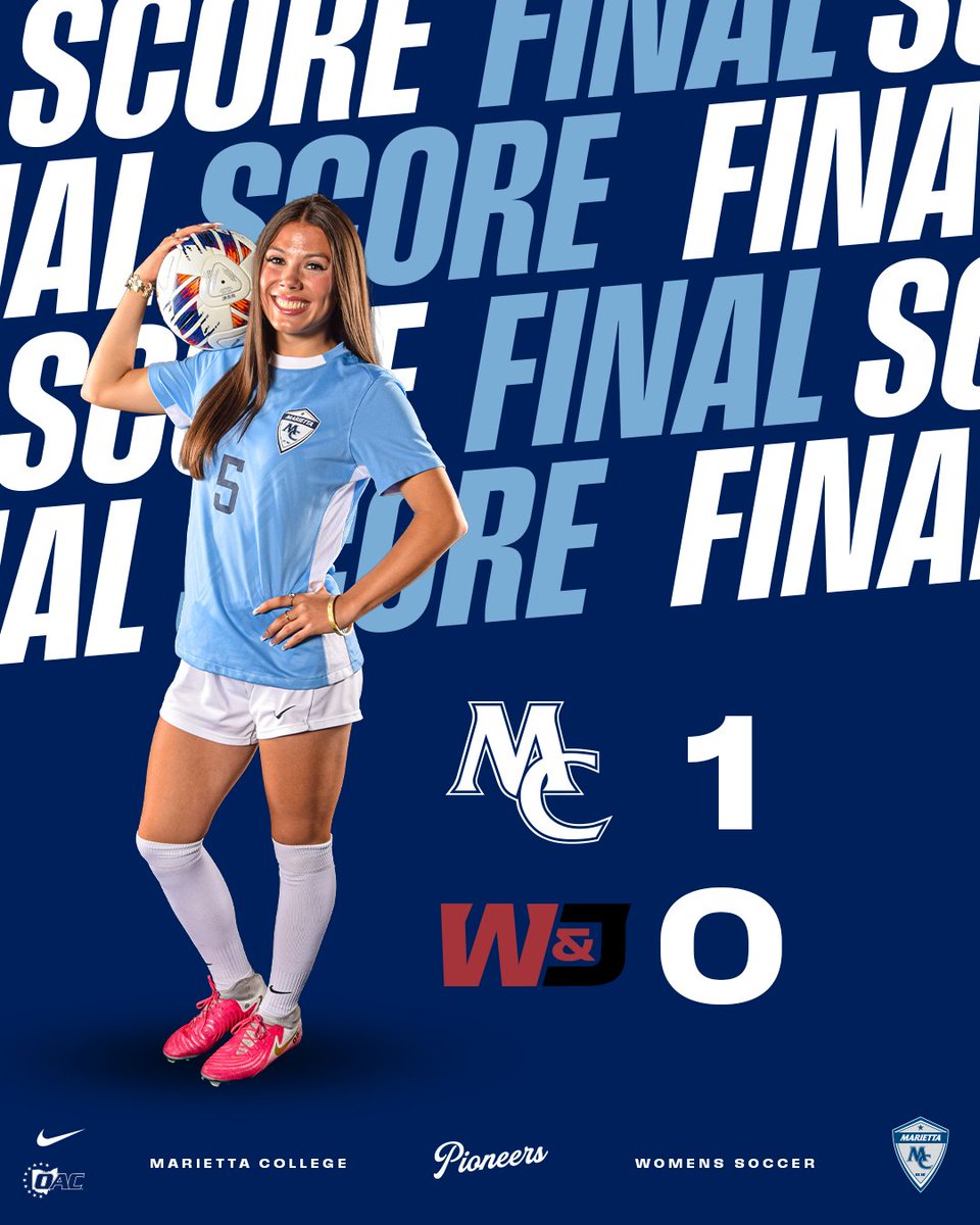 Marietta College Athletics (@mariettapioneer) on Twitter photo 🚨⚽️🚨⚽️🚨⚽️
<a href="/MC_WSoccer/">MC_WSoccer</a> downs Washington & Jefferson on the road. Delilah Vazquez scores in the 58th minute. Francesca Agliolo & Haley Dawicke combine for the clean sheet in goal. MC improves to 1-1-1 overall and plays at Allegheny Saturday at 5pm. #PioNation #d3soccer #d3soc 🚨⚽️🚨⚽️🚨⚽️
<a href="/MC_WSoccer/">MC_WSoccer</a> downs Washington & Jefferson on the road. Delilah Vazquez scores in the 58th minute. Francesca Agliolo & Haley Dawicke combine for the clean sheet in goal. MC improves to 1-1-1 overall and plays at Allegheny Saturday at 5pm. #PioNation #d3soccer #d3soc