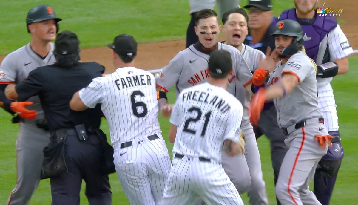 Pelea en el Giants vs. Rockies tras jonrón de Rafael Devers