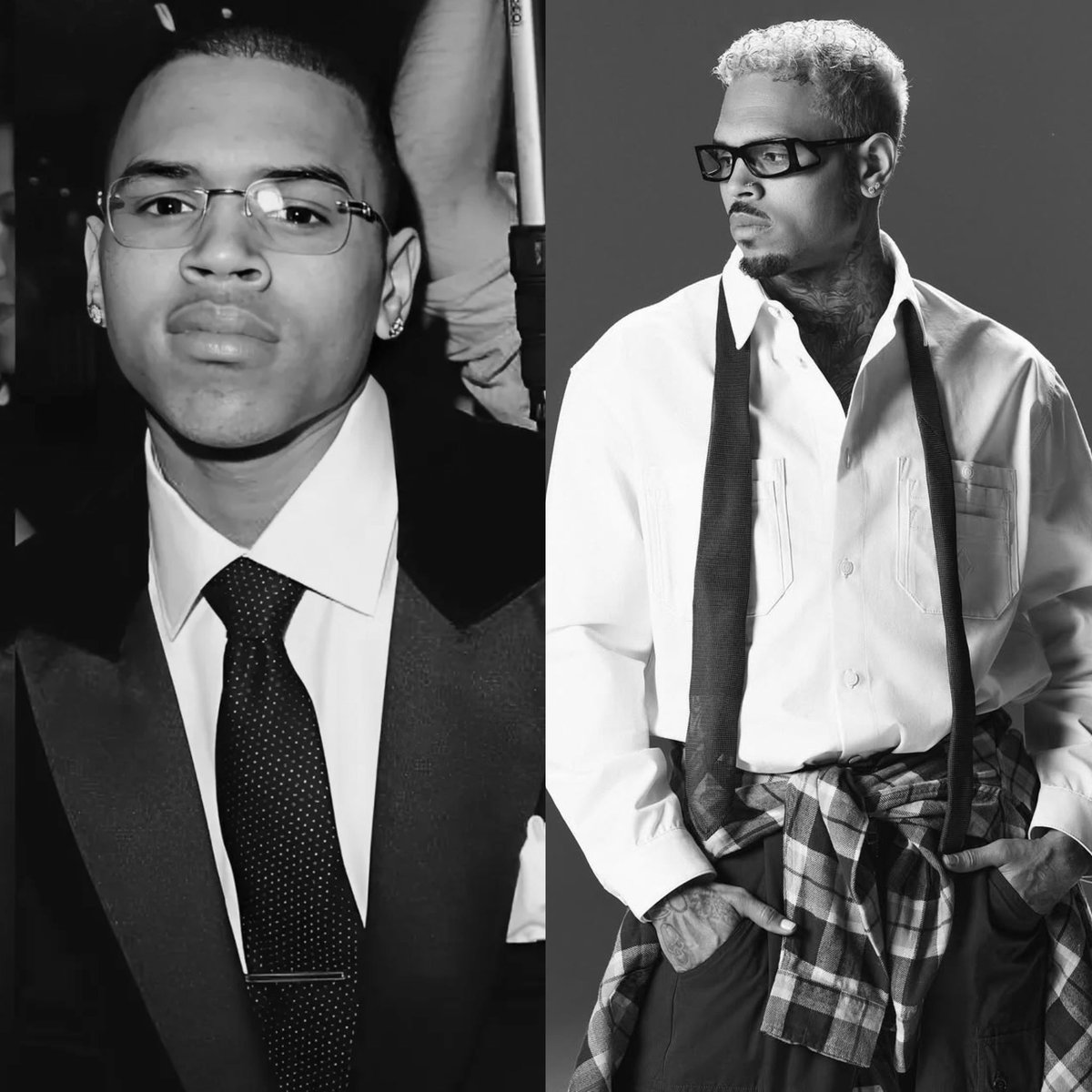 Chris Brown then vs now🥹