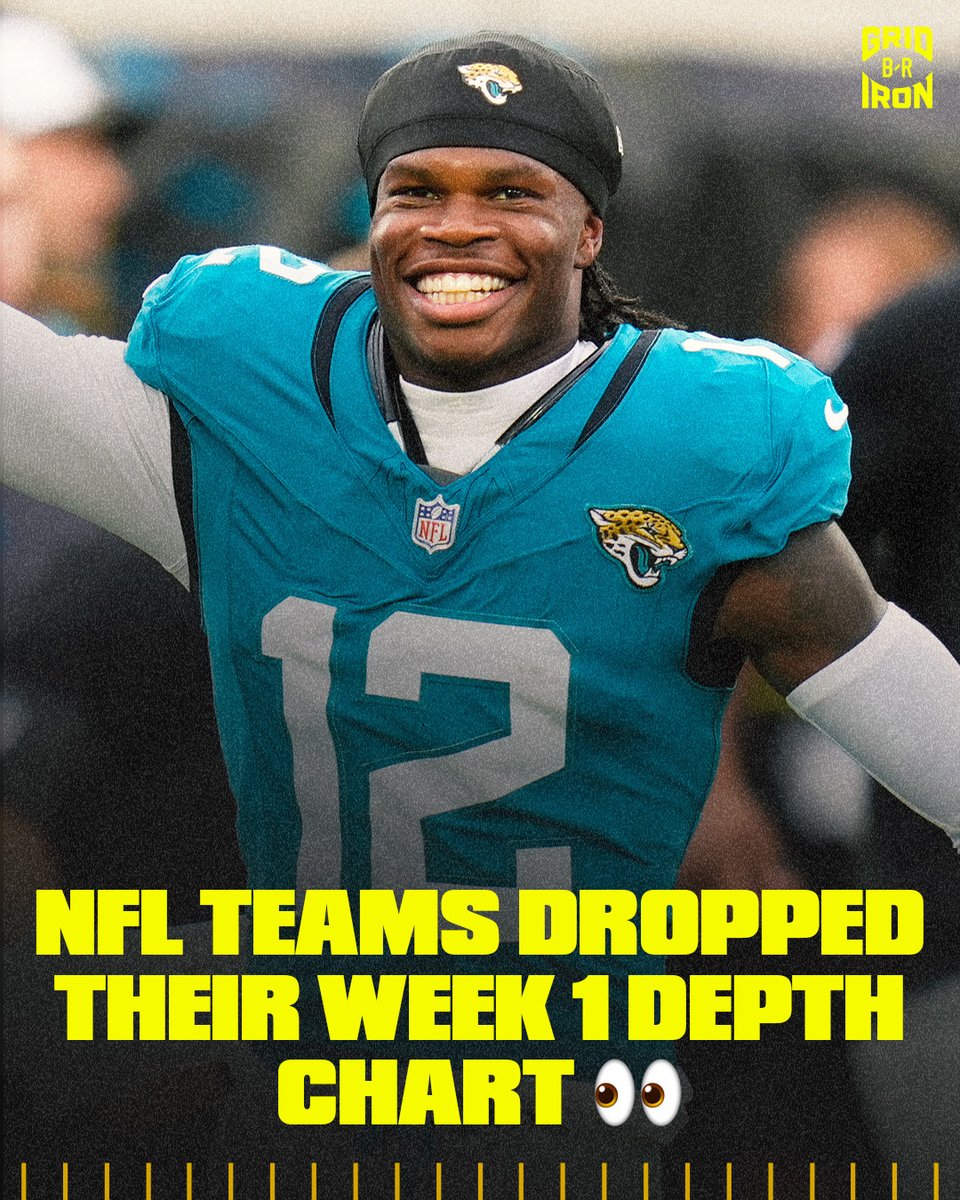 brgridiron's tweet image. Some notable roster listings heading into Week 1 📰

RB2
RJ HARVEY

RB4
Bill Croskey-Merritt

STARTING WR
Matthew Golden

STARTING WR
Elic Ayomanor

QB2
Jaxson Dart

RB3
Kaleb Johnson

STARTING WR
Hunter Renfrow

STARTING WR
BACKUP CB
Travis Hunter