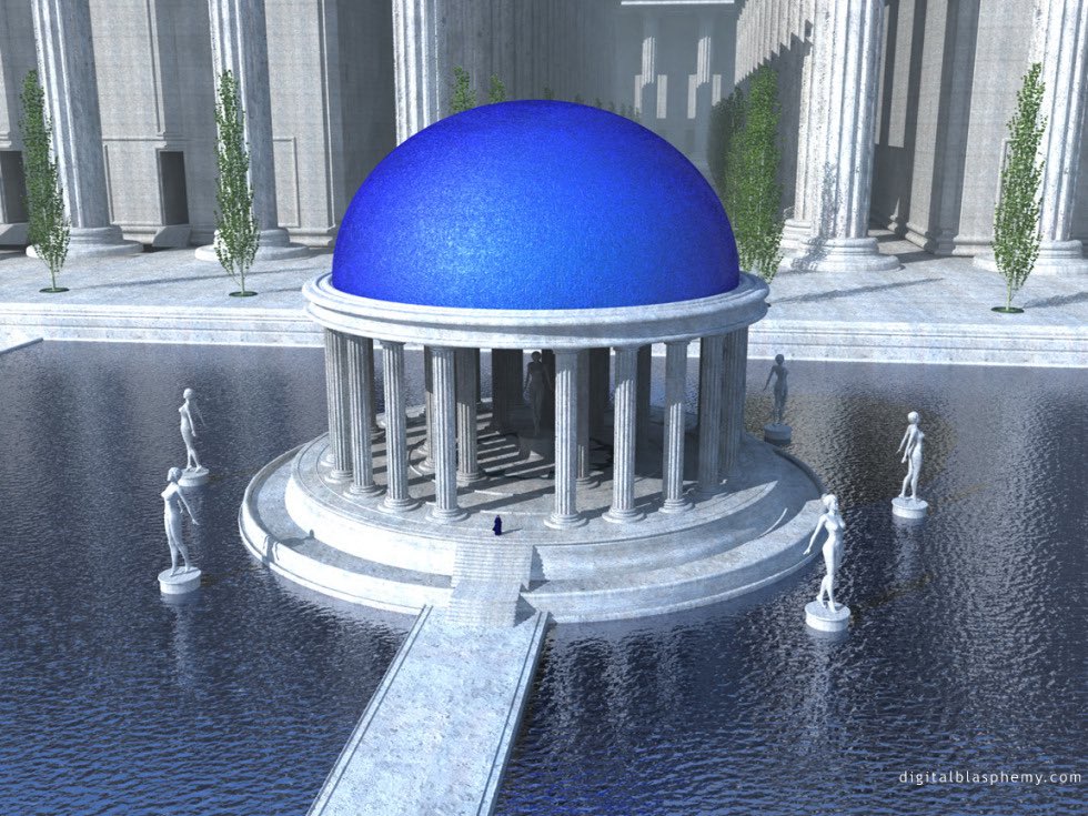 dblasphemy's tweet image. Temples I rendered back in the early 2000s.