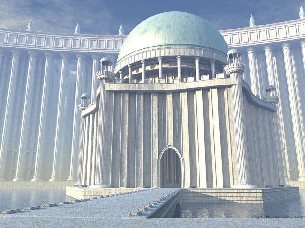 dblasphemy's tweet image. Temples I rendered back in the early 2000s.