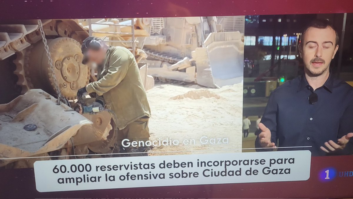 TVE está empezando a cambiar los rótulos. Han pasado de "guerra en Gaza" a "genocidio en Gaza", se ha tardado casi tres años en conseguirlo, pero nunca es tarde si la dicha es buena. Mi enhorabuena a la que ha escrito este rótulo.