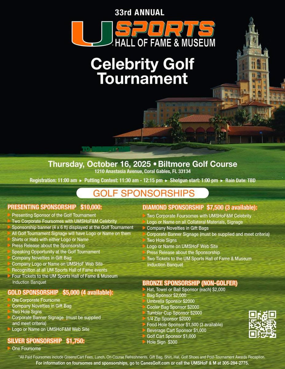 The GOLF EVENT OF THE YEAR!!! 
🙌🏌️‍♂️🔥    Go to CanesGolf.com