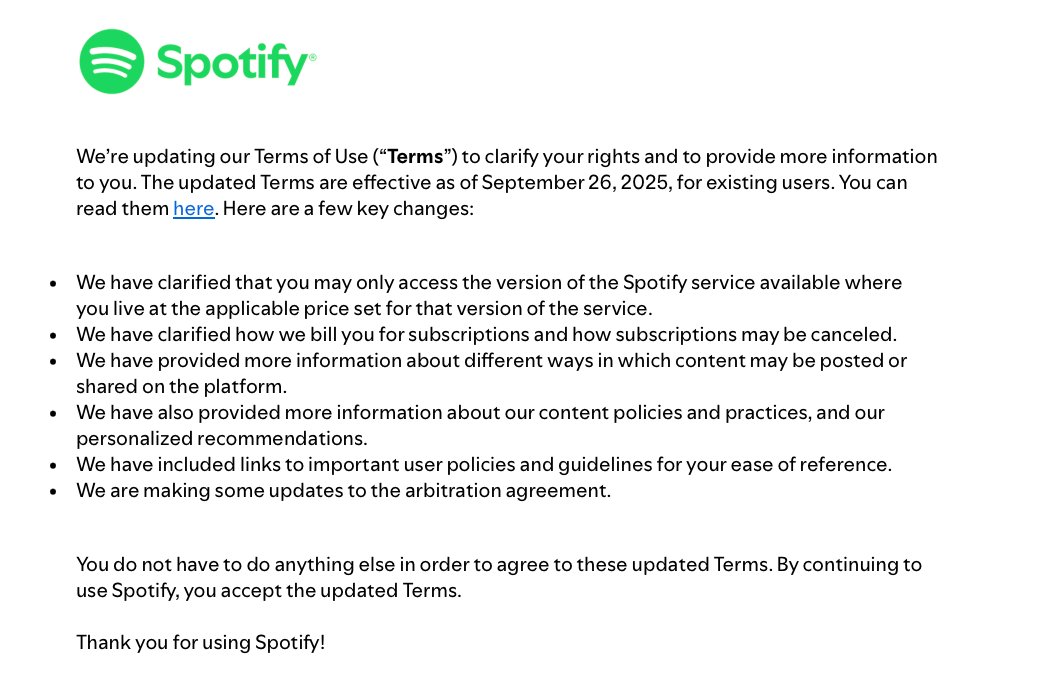 you need to read this if you got one of these misleading emails 
AI Implications of Spotify’s Updated Terms of Use: Your Data is their New Oil musictechpolicy.com/2025/09/02/ai-… via @musictechpolicy