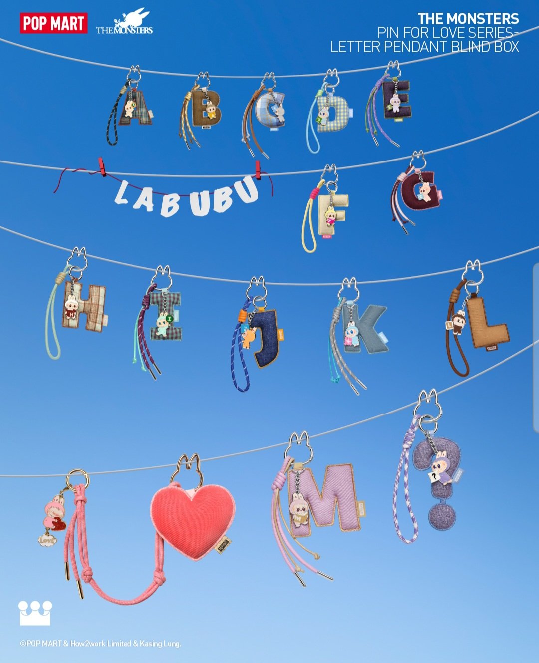 ラブブ PIN FOR LOVE イニシャル キーリング　Ｍ　1点 ラブブ PIN FOR LOVE イニシャル キーリング【M】 - メルカリ