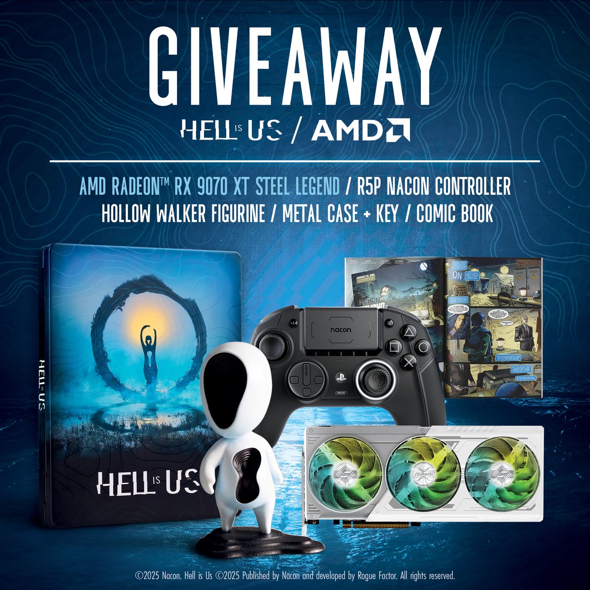 In celebration of the Hell is Us launch and solving the final enigma on stream, it's time for a giveaway! The winner will be selected next week. Good luck! #ad

Enter by:
💬 Commenting
🔁 RT
👤 Following me, @HellIsUsGame &amp; <a href="/AMD/">AMD</a>
