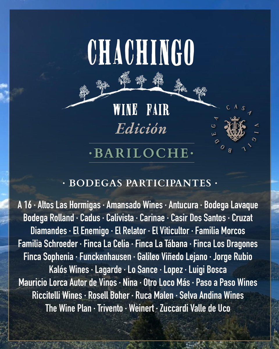 Estamos llegando a Bariloche…

Vamos que se viene la sexta Chachingo Wine Fair de la temporada…!