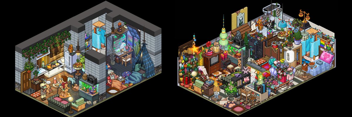 Evolução da minha casa de 104 quadrados #habbo