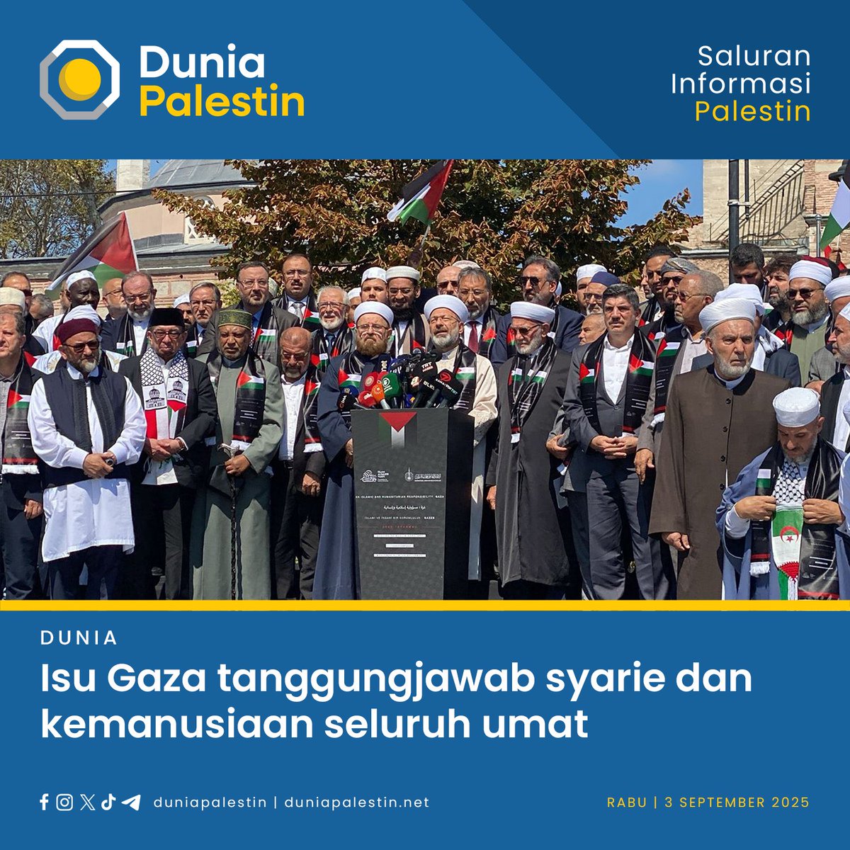 Persidangan ulama dunia di Istanbul bertemakan “Gaza: Tanggungjawab Islam dan Kemanusiaan” menegaskan bahawa isu Gaza bukan lagi persoalan tempatan semata-mata, sebaliknya tanggungjawab syarie dan kemanusiaan seluruh umat.

Baca selanjutnya:
duniapalestin.net/dunia/4518/