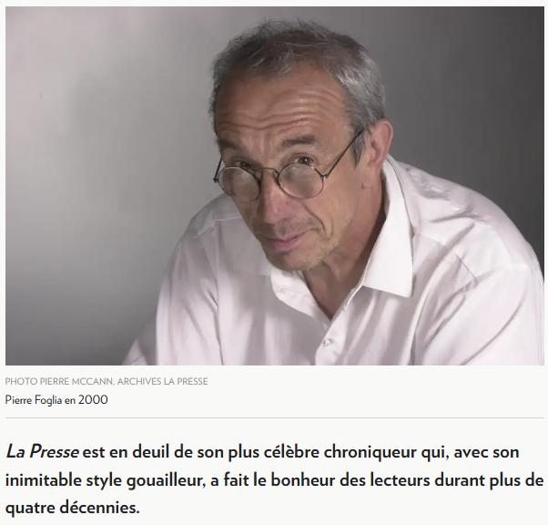 À quand un autre Foglia, <a href="/LP_LaPresse/">La Presse</a> des partis libéraux ? <a href="/ihachey/">Isabelle Hachey</a> 

Arrête, madame Foulard...

À une collègue qui me demandait si j'allais prolonger mes vacances encore longtemps, je répondais que je reviendrais à la chronique lorsque le débat sur la Charte serait terminé. On