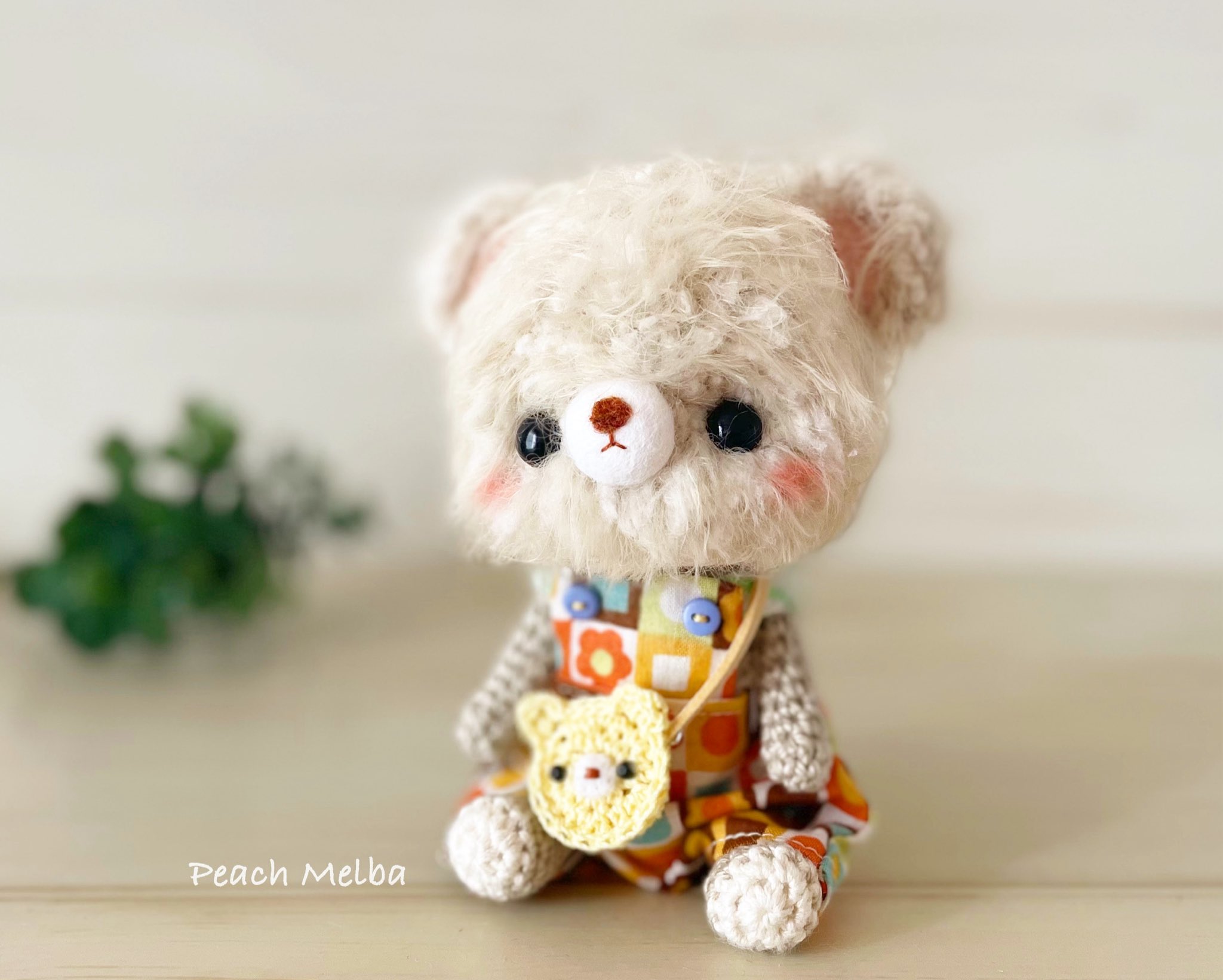 ❁ハンドメイド❁オリジナルテディベア✽25㎝ マイクロベンベン💓﻿ ﻿ 小さい子﻿ #handcrafted#handmade
