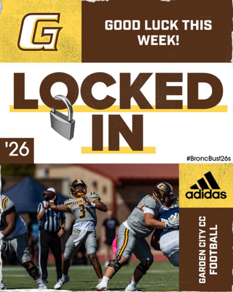 Thank you <a href="/CoachJ_Myrick/">Jalen Myrick</a> for the Good Luck! LOCK IN! <a href="/GCCCBroncbuster/">GardenCityCC</a>