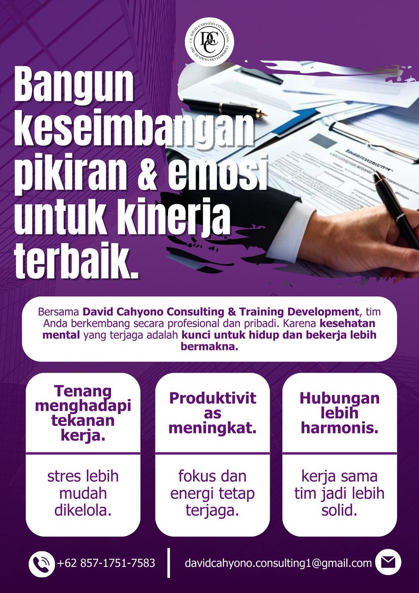 CahyonoAnd572's tweet image. 🌿 Sehat mental = fokus &amp;amp; produktivitas meningkat 🚀
Hubungan kerja lebih harmonis, hidup pun lebih bermakna ✨
#WellBeing #HealthyMind #BetterWork #fypage