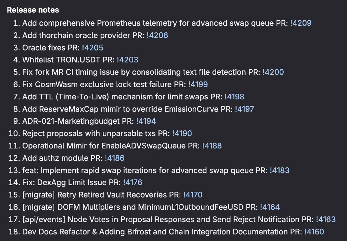 BooneW's tweet image. One of the most impactful @THORChain releases ever is about to drop 🔥
Let's take a look at what's in store in 3.11 and how it will impact $RUNE
🧵👇
1/
