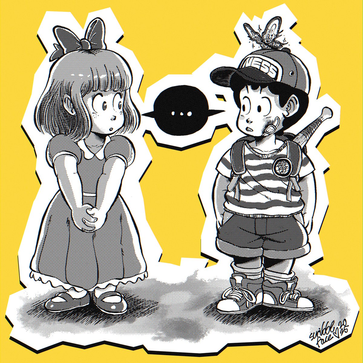 Boy meets girl...
#art #EarthBound #MOTHER2