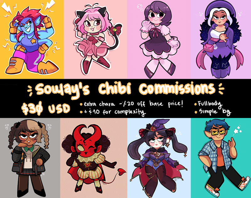 soulayg's tweet photo. 🌟 EMERGENCY COMMISSIONS!!!! 🌟 my tablet died last week and i had to pay a lot of money to get it repaired so i'm opening these commissions to cover it! you can get them @ my vgen https://t.co/x6H1UfsaQR #opencommissions #commissions https://t.co/jfmu95AmtY