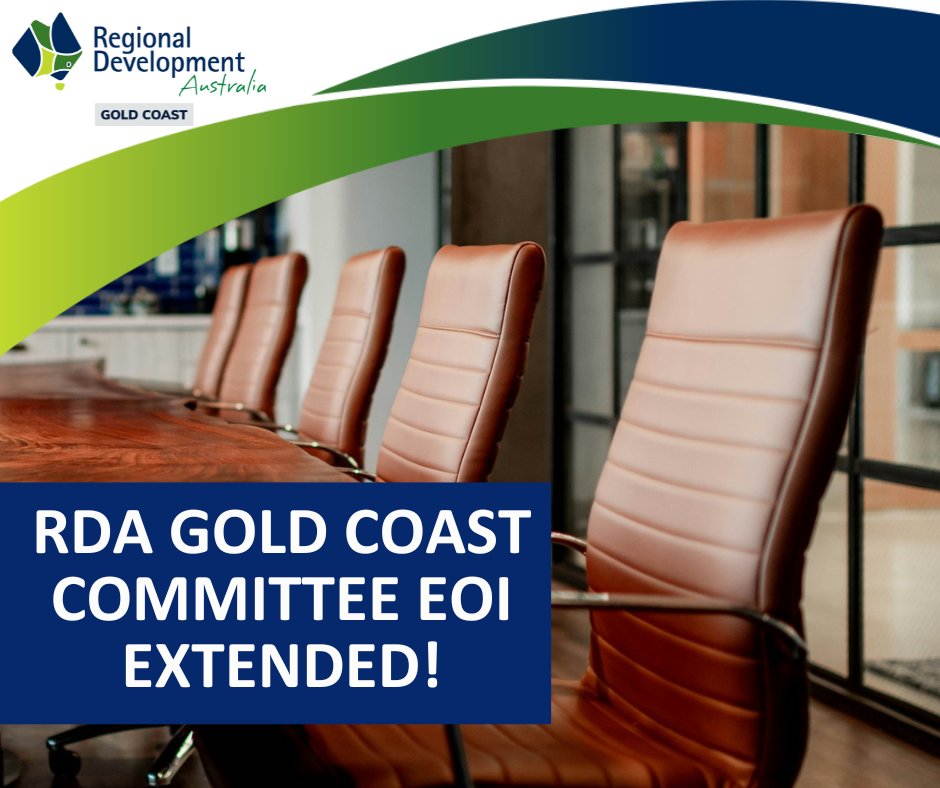 🚨RDA Gold Coast Committee Expressions of Interests EXTENDED!🚨

RDA GC is seeking passionate local business and community leaders to join our committee as either a dynamic Deputy Chair or motivated Committee Member.

📝Closes 10 September, 5:00pm.

Apply: rdagoldcoast.org.au/join