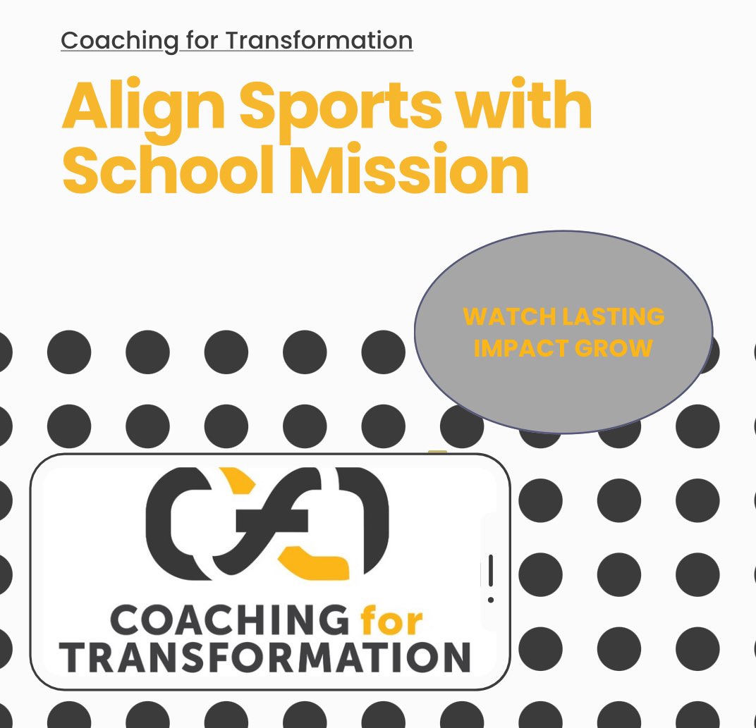 CfTCACE's tweet image. Unlock the full potential of your athletic program.
With #CfT, align sports with your school’s mission & watch lasting impact grow.
👉 coachingfortransformation.org
#CoachingForTransformation