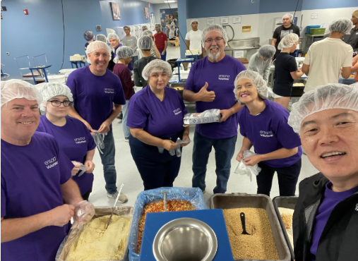 Love seeing the US Capacity team come together to support Feed My Starving Children in Aurora! 

Packing meals for families in need is such a powerful way to give back and a great example of how <a href="/EnsonoIT/">Ensono</a> lives its values.

#MakeBetterHappen #SummerOfGiving #CommunityImpact