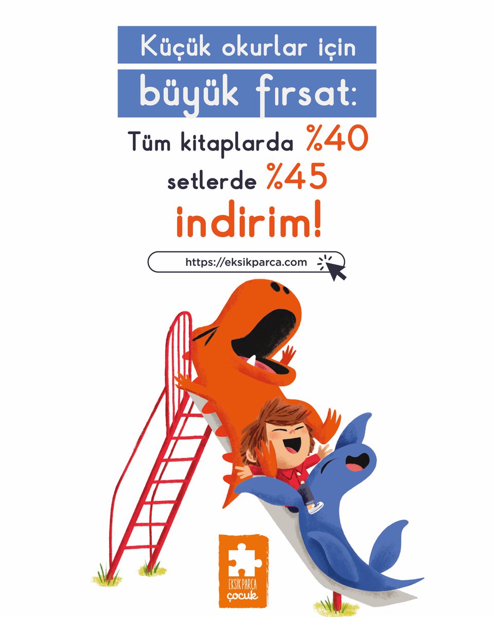 🌟 Küçük okurlar için büyük fırsat!
Okul heyecanını kitaplarla paylaşmanın tam zamanı 🎒📚

Tüm kitaplarda %40, setlerde %45 indirim eksikparca.com’da sizleri bekliyor. Üstelik 500 TL ve üzeri alışverişlerinizde kargo ücretsiz.

#eksikparçaçocuk #indirim #okul #kampanya