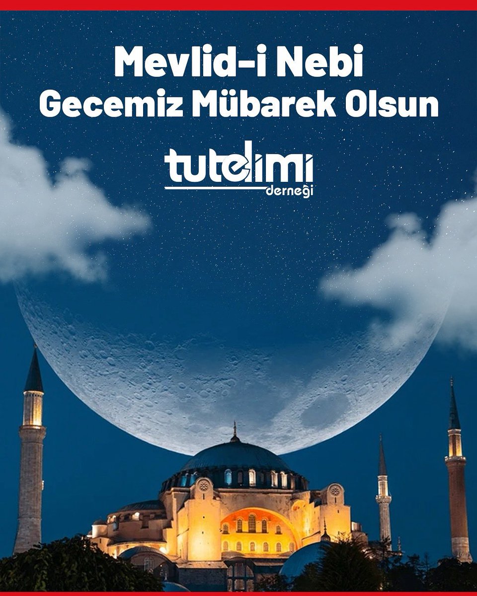 Tut Elimi Türkiye Temsilciliği (@tutelimitr) on Twitter photo 🌹 Peygamber Efendimiz Hz. Muhammed’in (S.A.V) kâinatı şereflendirmesinin yıldönümü Mevlid Kandili’ni tebrik ediyor, milletimiz ve İslam alemi için hayırlara vesile olmasını diliyoruz.
Tut Elimi Derneği  
#mevlid #mevlidgecesi #mevlidkandili #mevlidkandilimizmübarekolsun 🌹 Peygamber Efendimiz Hz. Muhammed’in (S.A.V) kâinatı şereflendirmesinin yıldönümü Mevlid Kandili’ni tebrik ediyor, milletimiz ve İslam alemi için hayırlara vesile olmasını diliyoruz.
Tut Elimi Derneği  
#mevlid #mevlidgecesi #mevlidkandili #mevlidkandilimizmübarekolsun