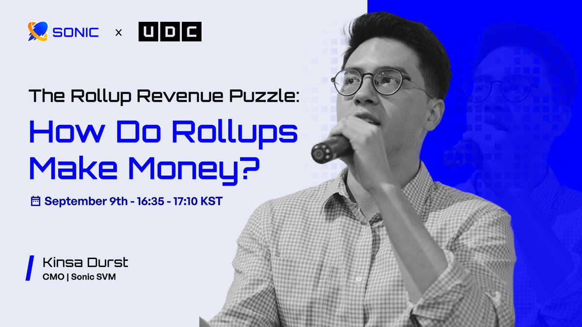 SonicSVM's tweet image. Catch our CMO @kinsadurst on stage during UDC 2025 in Seoul, South Korea discussing how rollups generate revenue. 

Feel free to reach out to him to learn more!

Register now to get your tickets!
udc.dunamu.com
