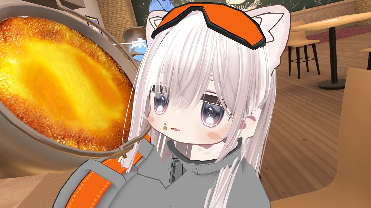 いつもよりまったり過ごしてきた～
バケツプリンもぐもぐ可愛い🍮
 #しゆかふぇ