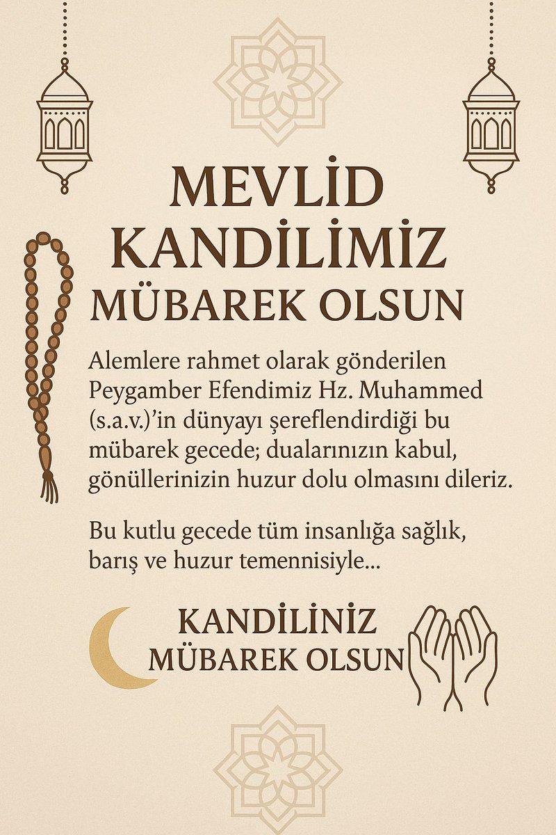 Tüm İslam aleminin mevlid kandili mübarek olsun.
