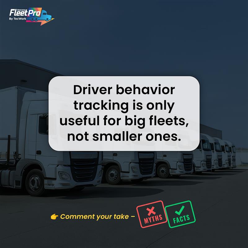 TecworkGlobal's tweet image. 🚚 Myth or Fact? 
“Driver behaviour tracking is only for big fleets.”
Drop your answer 👇 – MYTH or FACT?

#fleettracking #fuelmonitoring #fleetmanagement #gpstracking #machinelearning #realtimesolutions #technology