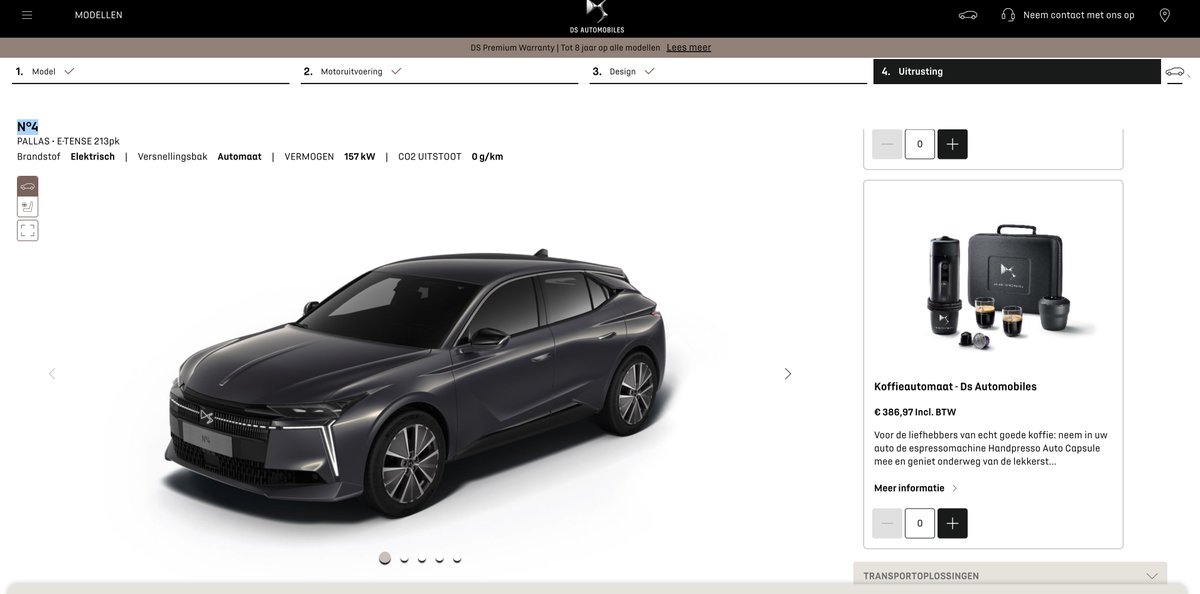 The DS N°4 can be ordered with a portable coffee machine ☕️