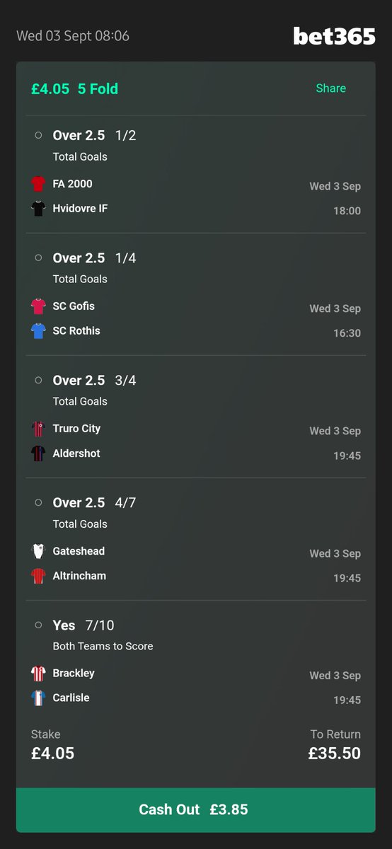 just the one acca today 
Add To Your Bet Slip - bet365.com/s/r/JZ5zt