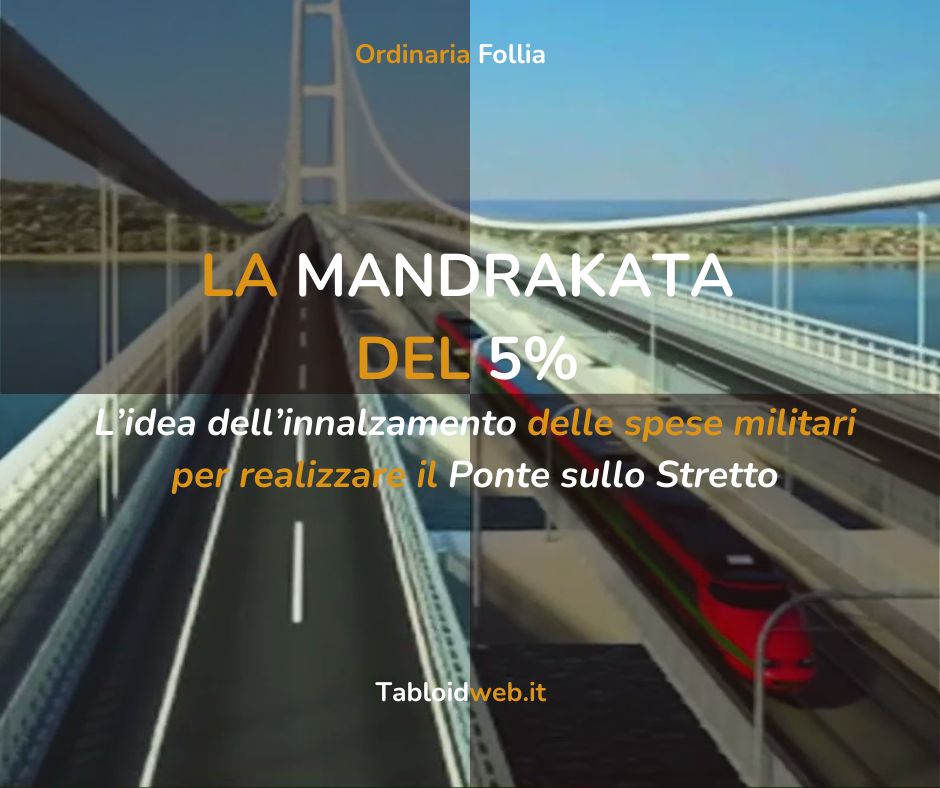 TabloidWeb1's tweet photo. Gli #Usa dicono #No all'inserimento del #PontesulloStretto tra le spese che rientrano tra quelle #militari per la #difesa della #Nato e a noi viene il dubbio che magari a Washington qualcuno abbia letto la nostra #OrdinariaFollia del 18 luglio scorso.

https://t.co/e1BR5QdXRg https://t.co/ERFvgaXzN6