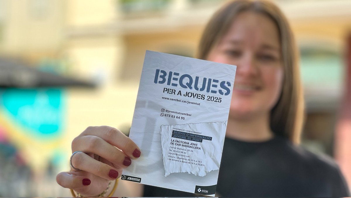 Ajuntament Sant Boi (@ajsantboi) on Twitter photo Amb l’objectiu d’ajudar a finançar projectes, l’Ajuntament obrirà una nova convocatòria de #Beques per a #joves de 16 a 35 anys. Hi ha sis modalitats. El termini de sol·licitut és del 4 al 30 de setembre.
👉 santboi.cat/bequesjoves25 #emancipació #santboi Amb l’objectiu d’ajudar a finançar projectes, l’Ajuntament obrirà una nova convocatòria de #Beques per a #joves de 16 a 35 anys. Hi ha sis modalitats. El termini de sol·licitut és del 4 al 30 de setembre.
👉 santboi.cat/bequesjoves25 #emancipació #santboi