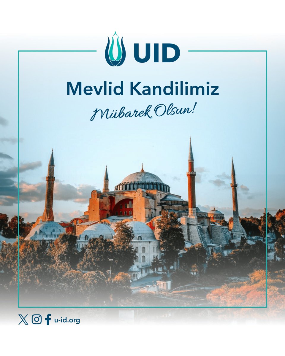 U_I_D's tweet image. Aziz milletimizin ve tüm İslam aleminin #MevlidKandili mübarek olsun. 🌹

Bu kutlu gecenin; ümmete birlik, tüm insanlığa huzur, barış ve mutluluk getirmesini temenni ederiz.

Başta Gazze, Doğu Türkistan ve Myanmar/Arakan olmak üzere tüm dünyada zulüm gören mazlum, mağdur ve…