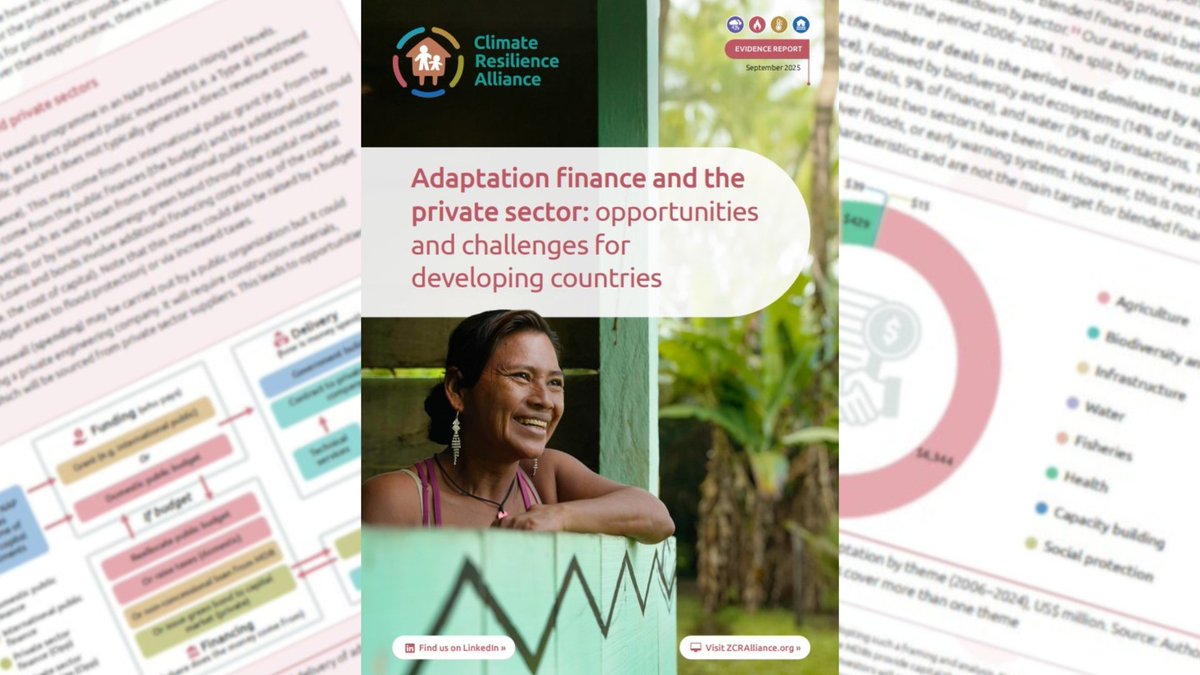 Calls for private #AdaptationFinance have never been louder but what has been missing to date is analysis and evidence of whether and in what way this is feasible.  

Our new report provides a reality check on this. 

🔗zcralliance.org/resources/item…