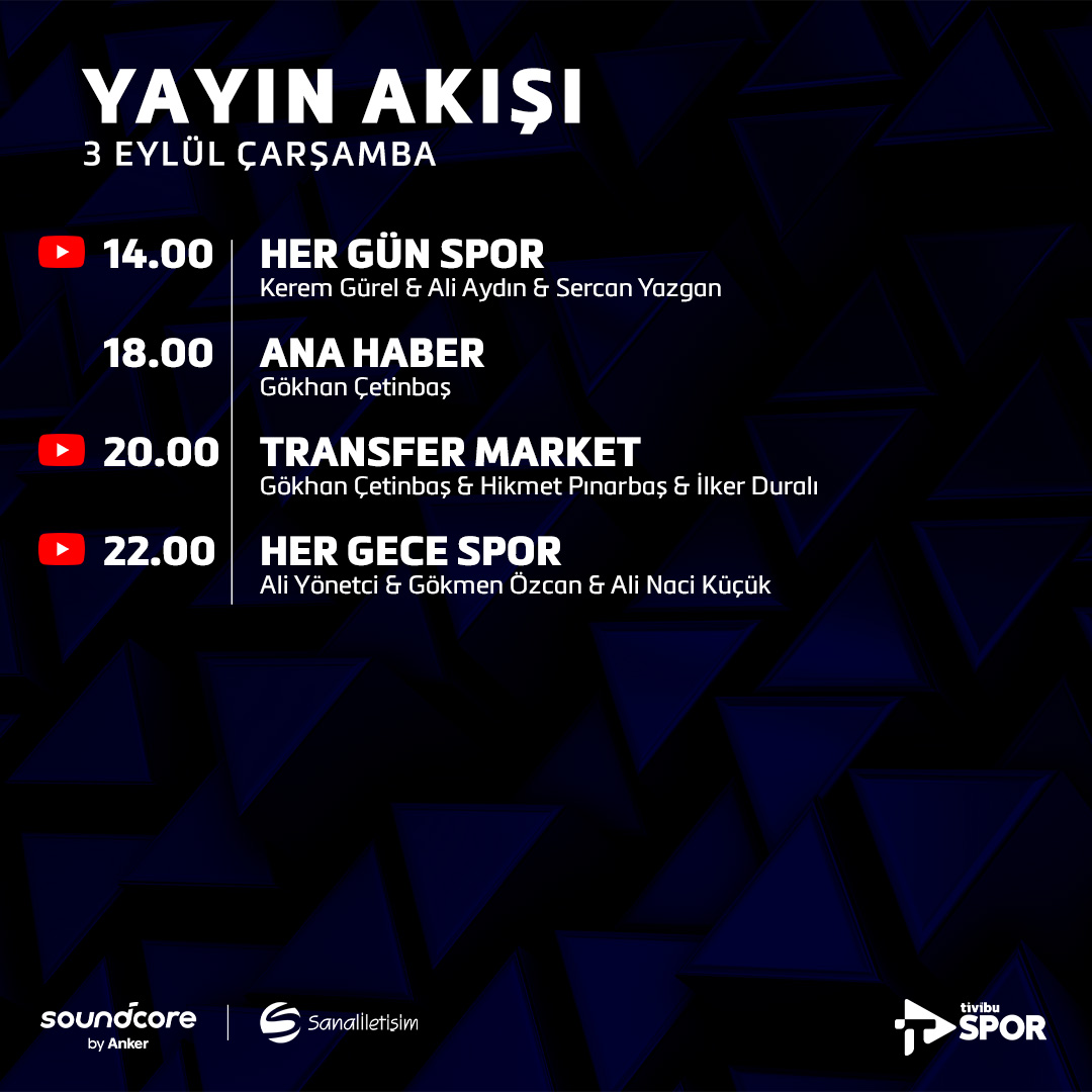 Tivibu Spor'da bugün👇