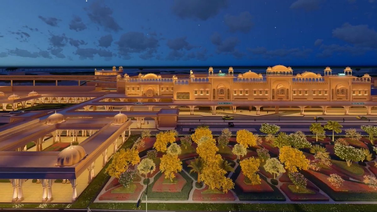 Siege4570's tweet image. Jaipur Railway Station is getting a world-class makeover under Amrit Bharat Station Scheme 🚆✨

₹717 cr project | Capacity: 1.75 lakh passengers daily | North Western Railway executing in phases.

(1/n)
#StationRedevelopment #AmritStations