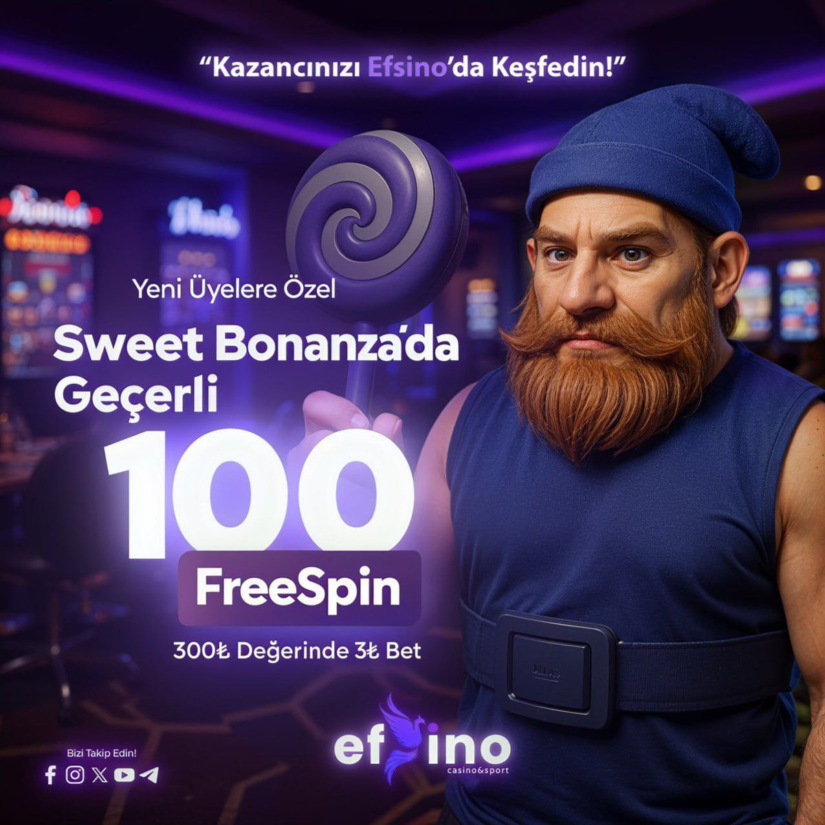 Efsino'da Yeni Üyelere Özel! 

Sweet Bonanza'da 100 Free Spin! 

Sadece şimdi 300₺ değerinde 3₺ Bet ile kazancına kazanç kat!

Efsane Casino, Güvenilir Deneyim!

Güncel Giriş: kisa.link/mWzAH