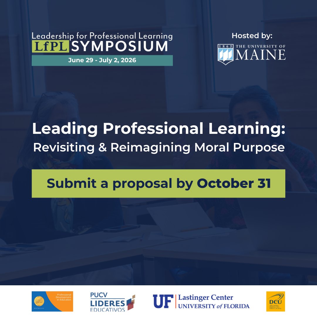 The next LfPL Symposium will take place in 2026. Sign up and submit your proposals
<a href="/ipda_prof_learn/">IPDA International</a> 
<a href="/IpdaJournal/">@ipda_journal_practice</a> 
<a href="/LfLCambridge/">LfLCambridge Network</a> 
<a href="/LastingerCenter/">UF Lastinger Center for Learning</a>