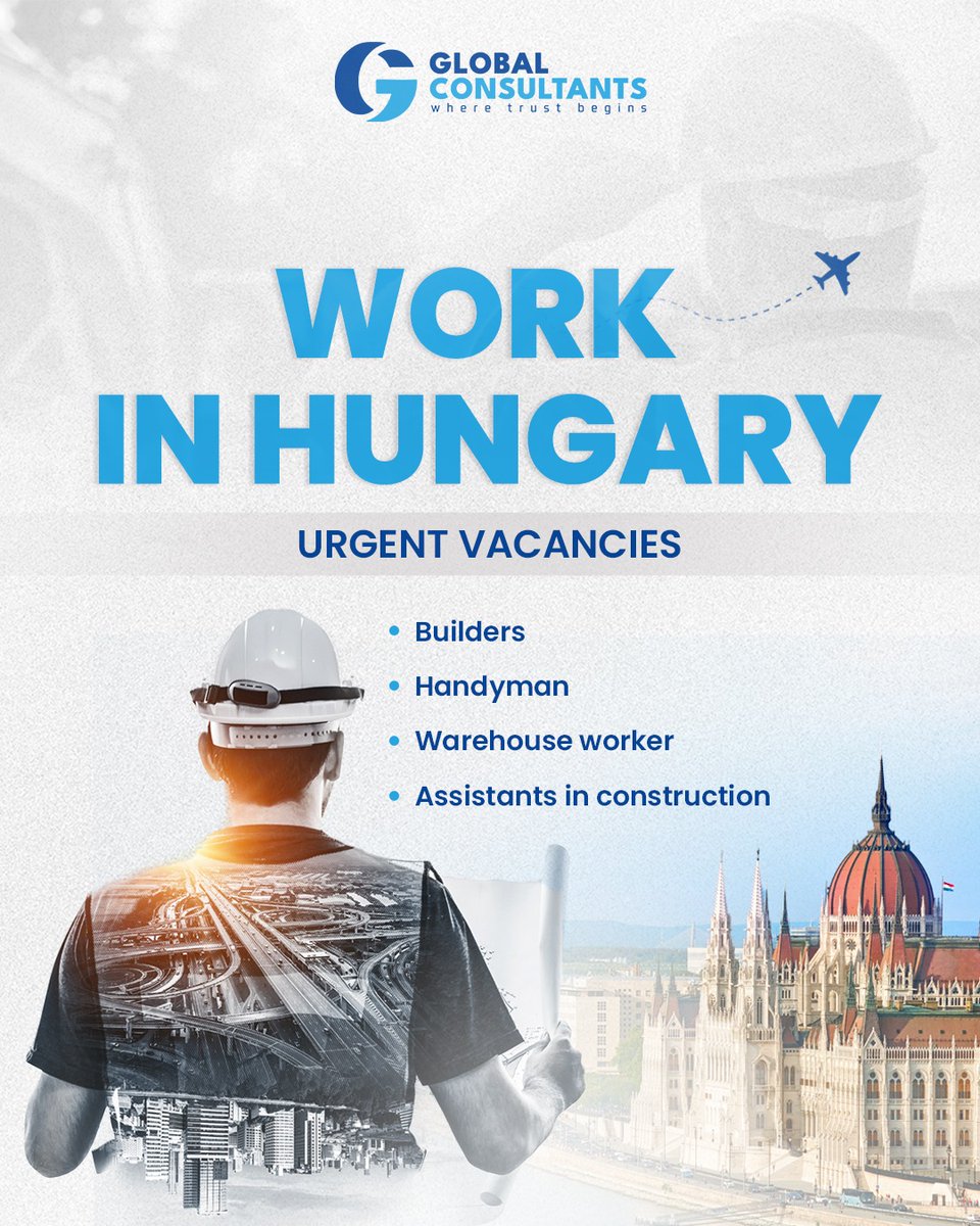Global__dubai's tweet image. 𝐄𝐱𝐜𝐢𝐭𝐢𝐧𝐠 𝐉𝐨𝐛 𝐎𝐩𝐩𝐨𝐫𝐭𝐮𝐧𝐢𝐭𝐢𝐞𝐬 𝐢𝐧 𝐇𝐮𝐧𝐠𝐚𝐫𝐲 🇭🇺

Urgent need for workers in Hungary!

- Builders 👷‍♂️

- Handyman 🔧

- Warehouse Workers 📦

- Construction Assistants 🏗️

👉🏻Contact us NOW! 📞
#GlobalConsultants #WorkInHungary #HungaryJobs #UrgentVacancies