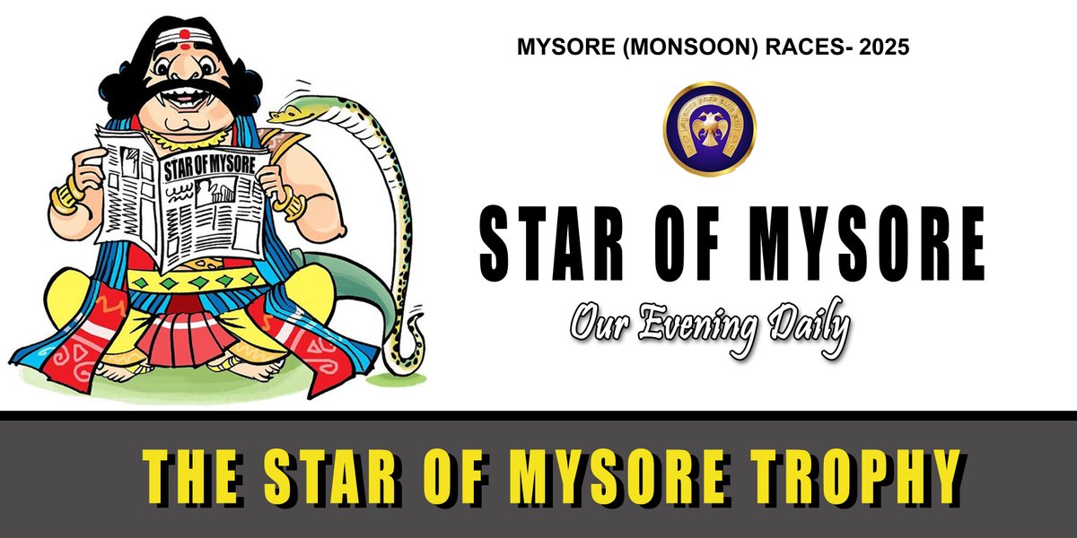 MYSORE (MONSOON) RACES 2025 Meeting 1st day,
Thursday, 04 Sep 2025 ,First Race Starts at 2 P.M. a card of 7 Races .
The Srikantadatta Narasimharaajawadiyar Memorial Multi Million is the feature event of the day to be run at 4 P.M.