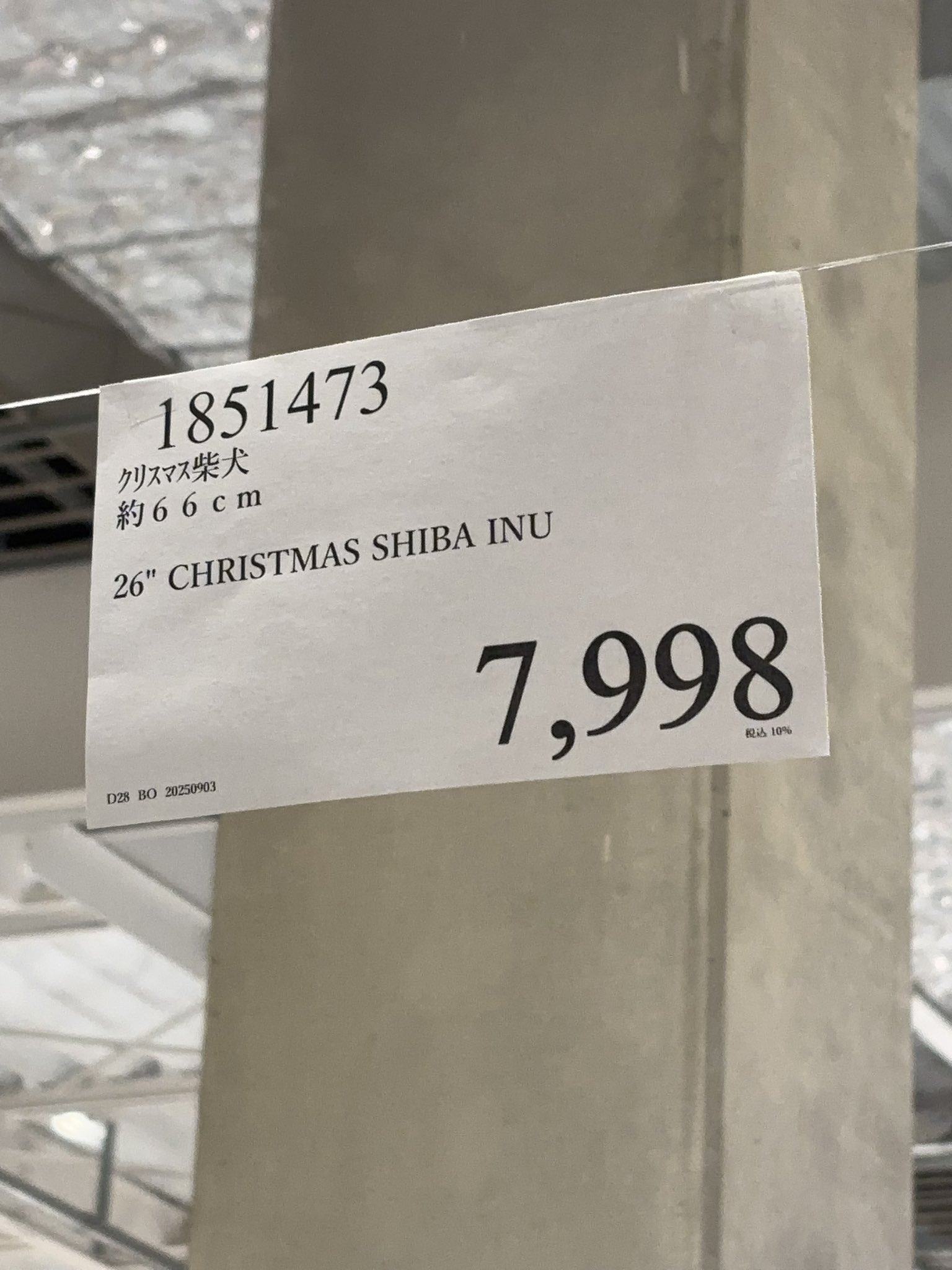 コストコ　クリスマス　芝犬オブジェ　約66cm 柴犬のクリスマス オブジェ 約66cm | Costco Japan