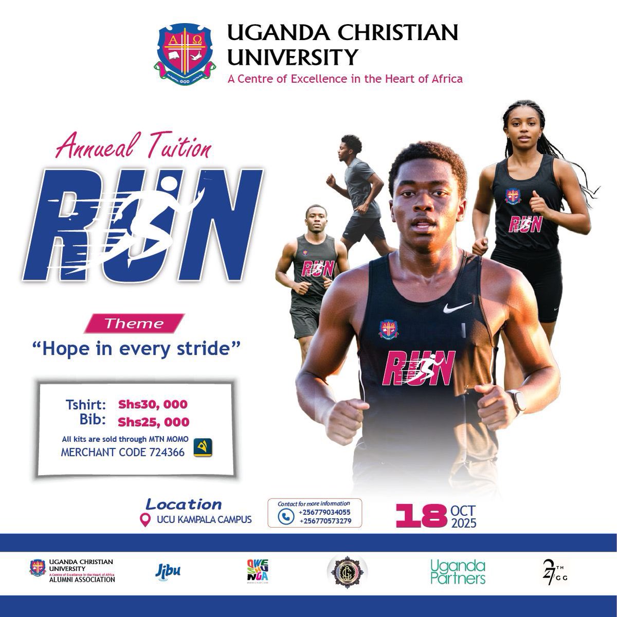 Let’s make this count this year 
Come 18th October,The Guild Tuition
We hope in every stride .See you all The City Campus <a href="/UcuKampala/">UCU Kampala Campus</a> <a href="/UCUniversity/">Uganda Christian University (Official)</a>