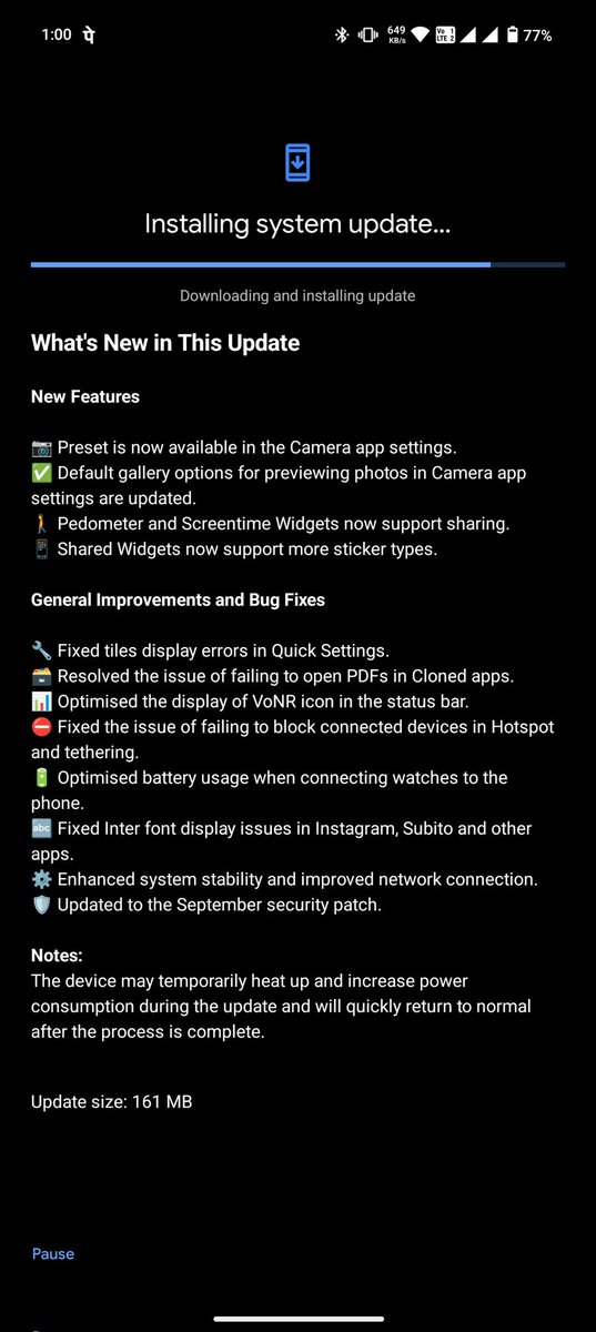 hrefcoder's tweet image. Bug fixes with some camera Presets update
File size 161 MB
#nothing #nothingphone2 #security #bugfixes #updates @nothingindia