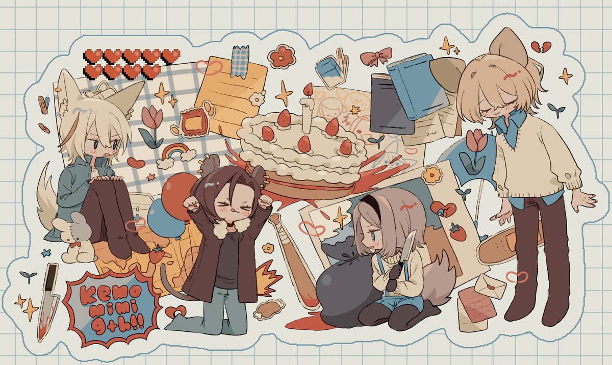 guzuzz's tweet photo. けもみみ９周年🎈✨ https://t.co/6zFZhZqX0u
