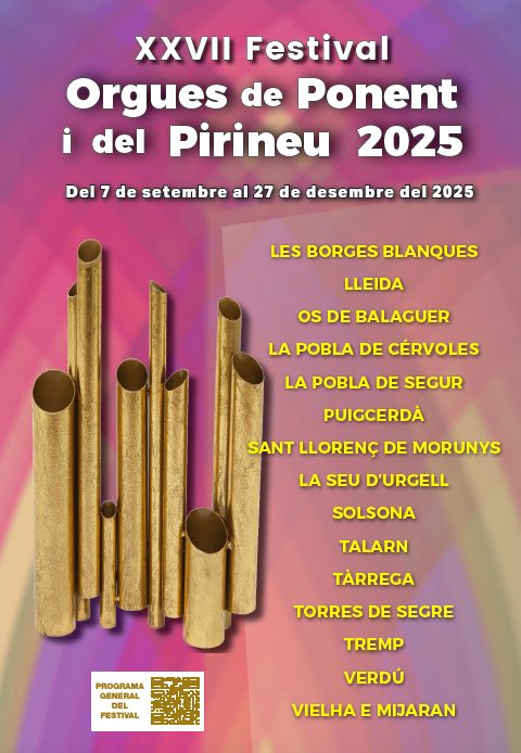 PRIMER CONCERT A VERDÚ! Diumenge comença el XXVII Festival d’Orgues de Ponent i del Pirineu, que inclou 17 concerts en 15 poblacions i tots amb entrada gratuïta. Trobareu el programa a horitzons2050.org #horitzons2050 #festivalorguesdeponentipirineus