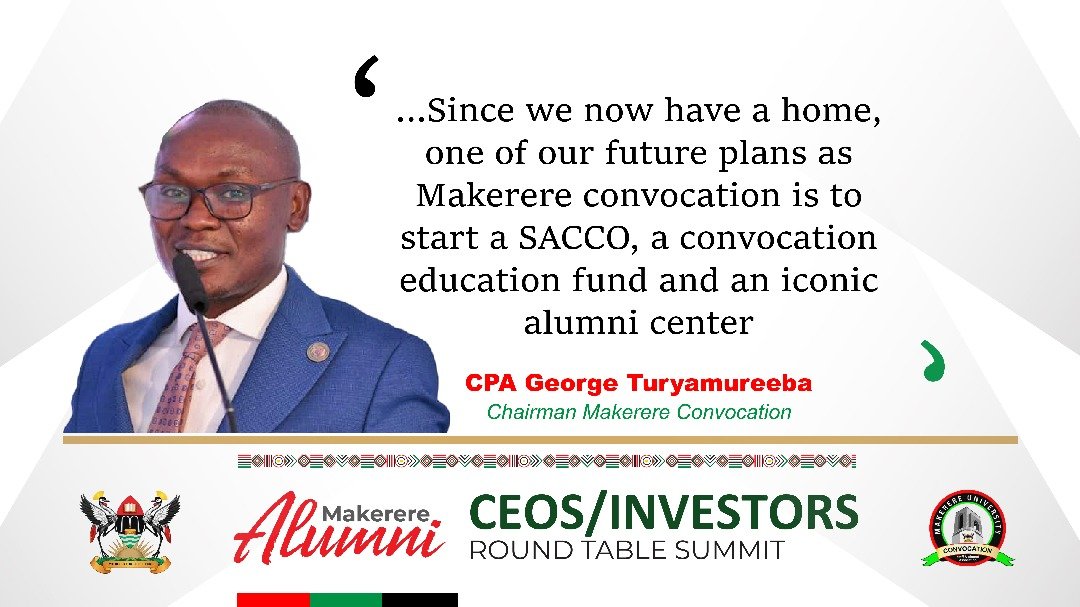 In his address, the Chairman, <a href="/alumn_mak/">Makerere University Convocation</a>, highlighted the plans to start a SACCO for <a href="/Makerere/">Makerere University</a> alumni, a convocation fund, and plans to construct an iconic alumni centre in the University. 

#MakAlumniInvestors25