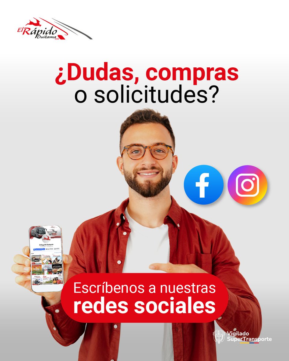 En El Rápido Duitama tu tranquilidad es lo más importante.

Si tienes preguntas, necesitas hacer una compra o presentar una solicitud, nuestro equipo de atención al cliente está listo para atenderte con amabilidad y rapidez.

#AtenciónAlCliente #RapidoDuitama #ViajaTranquilo
