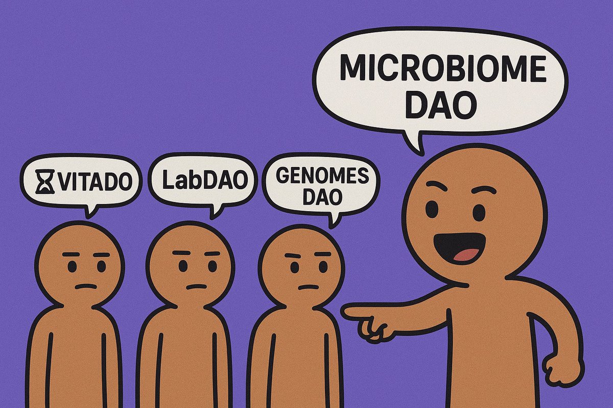 Codervn0706's tweet image. 🔥 DeSci đang bùng nổ!
Trong khi VitaDAO tập trung tuổi thọ &amp;amp; GenomesDAO bảo mật gene, thì @microbiomedao  chọn ngách gut health 🦠: citizen trials, AI “biome twin”, dữ liệu cộng đồng → ứng dụng thực tế ngay.
 @BioProtocol #DeSci 🚀